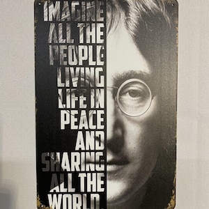 John lennon imagine lyrics in frame - Etsy 日本