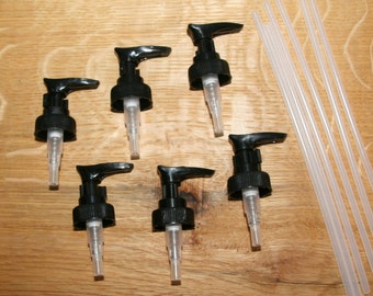 Plastic Soap Dispenser Pumps 12ct - Black and/or White Plastic Pumps with 9" Tubes