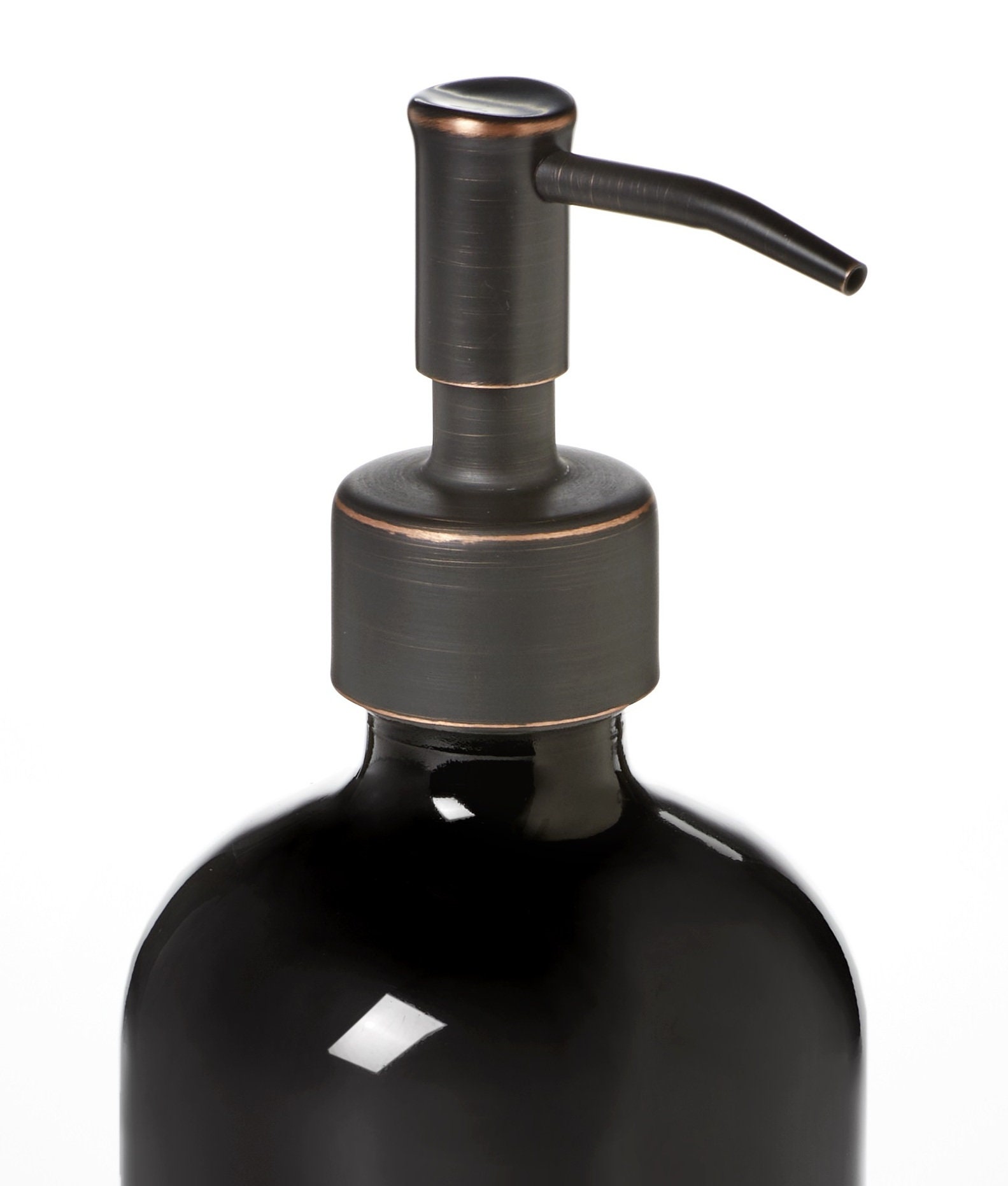 Black Glass Soap Dispenser with Oil Rubbed Bronze Soap Pump Etsy
