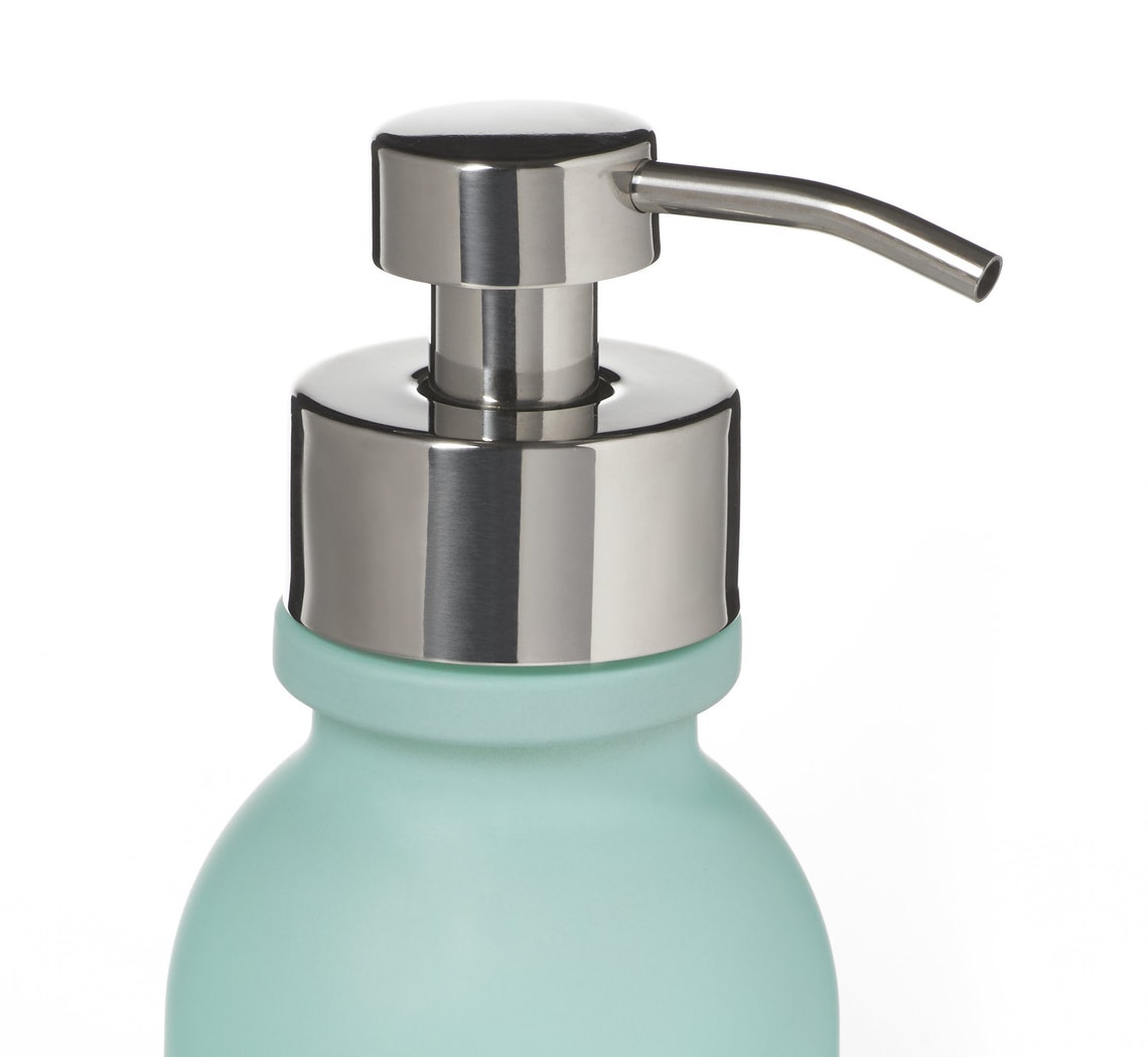 Seafoam Soap Dispenser with Chrome Wide Mouth Soap Pump Etsy