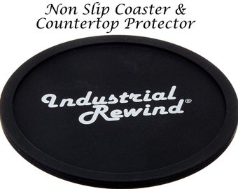 Industrial Rewind Coasters ~ Set of 4 Non Slip Coasters / Countertop Protectors