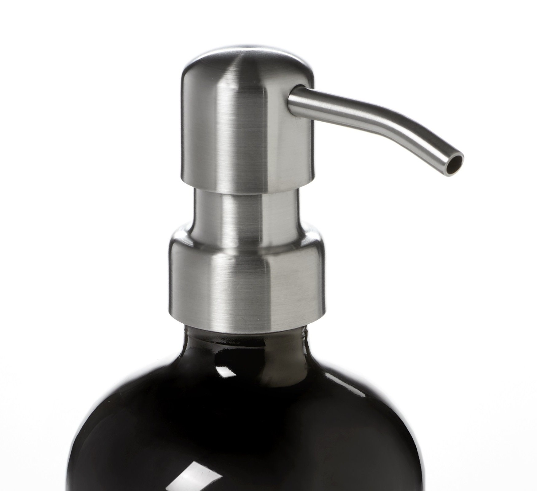 Black Glass Soap Dispenser with Stainless Soap Pump 16oz Etsy