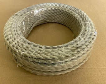 165 stóp (50 m) przewód do lampy w stylu vintage, skręcany bawełniany, pokryty tkaniną, przewód elektryczny do lampy 18/2, w kolorze piaskowo-beżowym, 165 stóp (50 m) do Twoich projektów oświetleniowych DIY