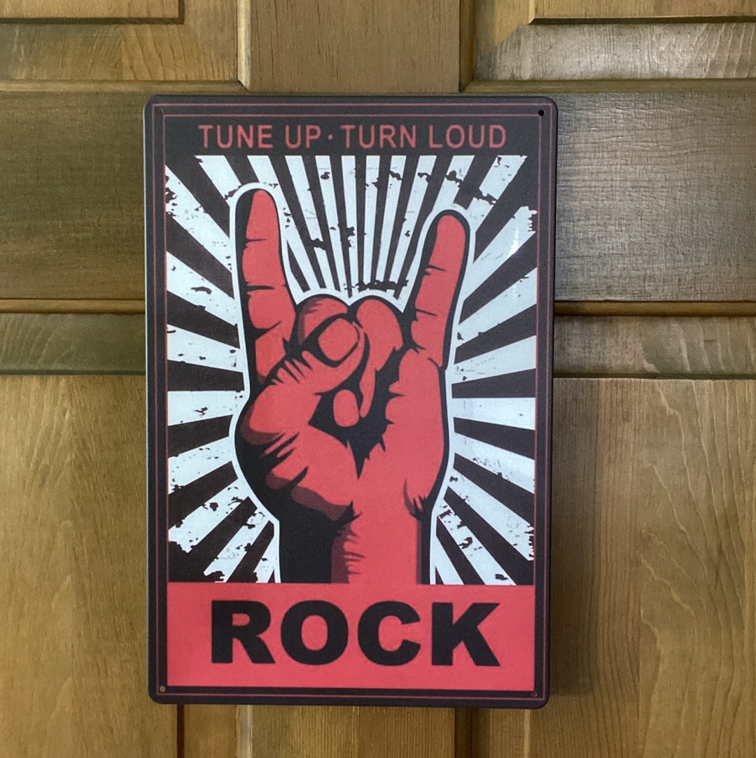 BOGO 50% Off, Rock & Roll Peace Sign Wall Art Decor, 8x12 Tin Sign ...