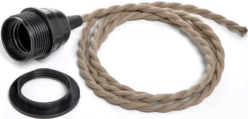 DIY Light Strand - 4' Brown or Sand Cord With Black Phenolic Socket ...