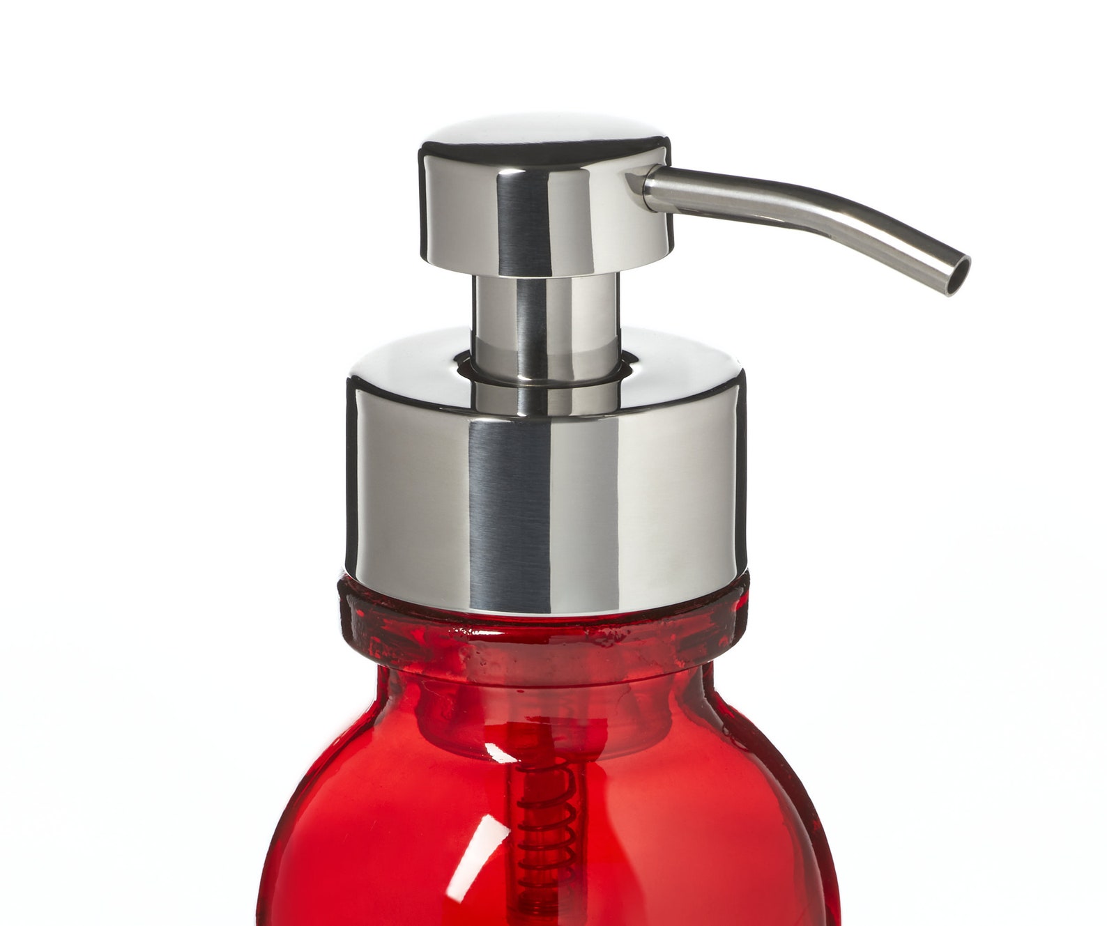 Red Soap Dispenser w/ Chrome Wide Mouth Soap Pump Industrial Etsy