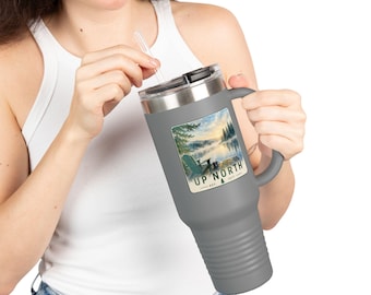 Up North Lake Scene Travel Mug | 40oz Insulated Tumbler