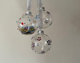 Gratitude Ornament Kit: DIY Christmas Craft, Sparkling Gem Stickers