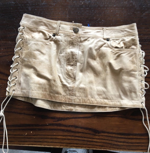 Plein Sud soft leather mini skirt