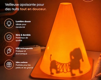 Lampada notturna a LED di Toy Story – Cane – Lampada d'atmosfera – Decorazione per la camera da letto – Regalo per i fan della Pixar