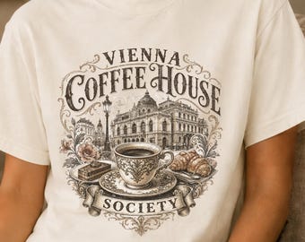 Vienna Coffee House Shirt Vintage Cafe Lover European Travel Gift