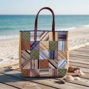 Quilt Patch Tote Bag Sewing Pattern PDF| Patchwork Tote Pattern| Beginner Friendly Bag Tutorial| PDF instructions| Digital Download