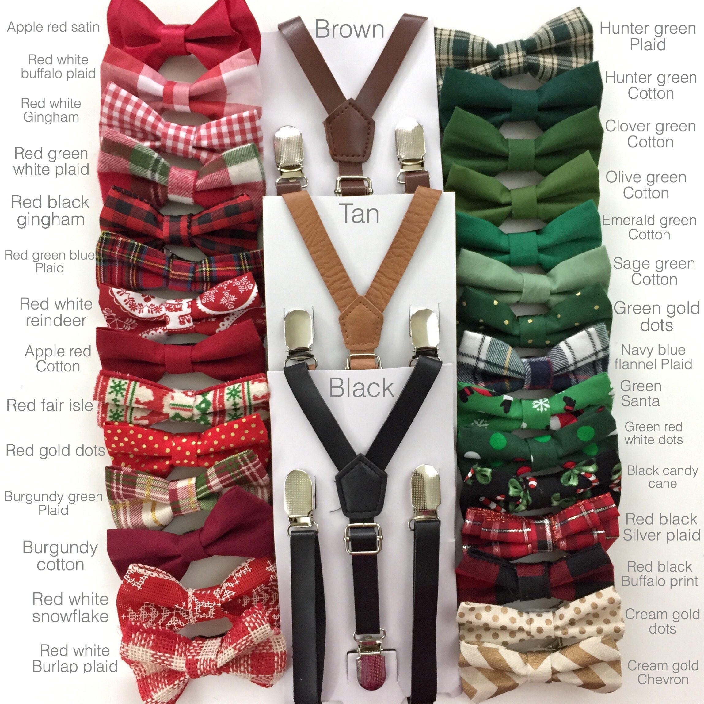Kids Boys Mens Gray Suspenders /& Dark SAGE Green Bow tie Infant ADULT SET