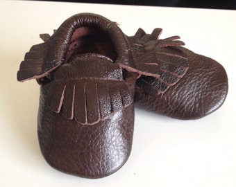 Dark Brown Baby Moccasins Brown Leather Moccasins Toddler Moccasins Espresso Baby Boy Moccasins Brown little Boy Moccasins Baby Christmas Gi