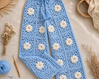 Blue Grandma Square Daisy Häkelhose Häkelanleitung (PDF Download)