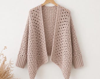 Gehäkelte grobstrick Strickjacke, anfängerfreundlicher übergroßer Pullover (PDF Download)