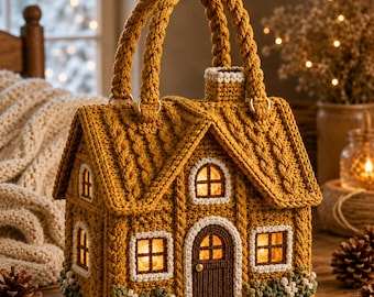 Häkelanleitung für eine Cottage-Haus-Tasche (PDF), verspielte Handtasche, anfängerfreundlich