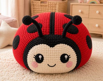Riesen-Marienkäfer-Kissen: Häkelanleitung (PDF), Amigurumi-Käferkissen