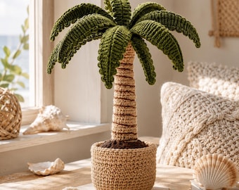 Crochet Palm Tree Pattern PDF, Beginner Tropical Amigurumi Decor (Digital Download)