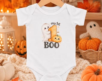 Mijn eerste Halloween-babyrompertje, mijn eerste spook- en pompoenoutfit, Halloween-shirt voor babyjongens en -meisjes, kraamcadeau voor een pasgeboren baby in de herfst