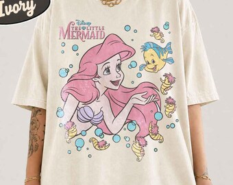 Little Mermaid Graphic Shirt, Sea Princess Tee, Retro Mermaid Shirt, Ocean Lover Tee, Ariel Little Mermaid, Little Mermaid Ariel