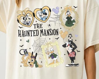 Disney Haunted Mansion Collage Shirt, Vintage Haunted Mansion Tee, Disney Ghost Ride Shirt, Halloween Disney Graphic Tee, Retro Park Apparel