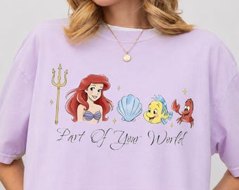 Disney The Little Mermaid Part Of Your World Shirt, Ariel Vintage Graphic Tee, Princess Disney Shirt, Retro Mermaid Tee, Disney Gift for Her