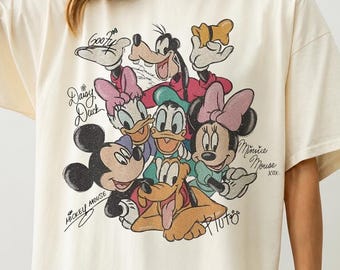 Disney Classic Friends Vintage Shirt, Mickey Minnie Donald Daisy Goofy Pluto Tee, Retro Disney Character Shirt, Cartoon Graphic Tee