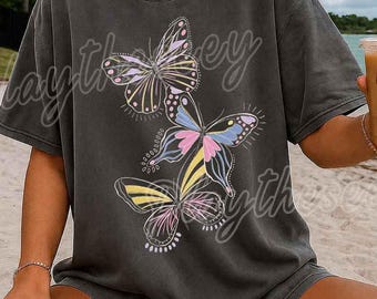 Butterfly Graphic Shirt, Vintage Butterfly Tee, Cottagecore Aesthetic Shirt, Nature Lover Graphic Tee