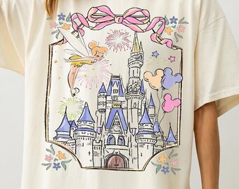 Disney Castle Fireworks Vintage Shirt, Magical Kingdom Graphic Tee, Fairy Tale Castle Tee, Disney Vacation Shirt, Unisex Retro Gift