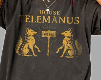 Comfort Colors® House Telemanus Shirt, Sci-Fi Fantasy Graphic Tee, Vintage Warrior T-Shirt, Wolf Crest Shirt, Unisex Book Fan Gift