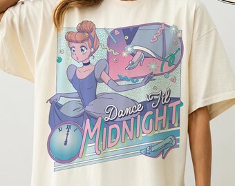 Disney Cinderella Dance Til Midnight Shirt, Vintage Princess Graphic Tee, Disney Fairy Tale Shirt, Retro Cinderella Tee, Disney Gift