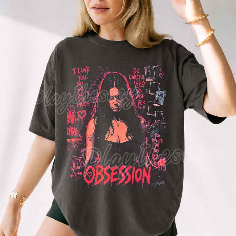 Movie Obsession Graphic - Tshirt, Dark Obsession Graphic Shirt, Gothic Aesthetic Tee, Alternative Fashion Shirt, Grunge Graphic Tee image 3