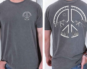 Vintage Peace Sign Shirt, Retro Peace Graphic Tee, Hippie Aesthetic Shirt, Minimalist Peace Symbol Tee, Boho Unisex T-Shirt