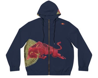 Red Bull athlete hoodie y2k wrap around NAVY BLUE