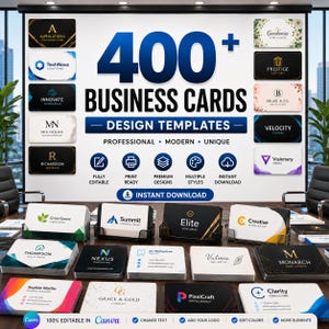Plus de 400 modèles de conception de cartes de visite, modèles PSD modifiables, cartes d'entreprise professionnelles modernes, minimalistes, créatives