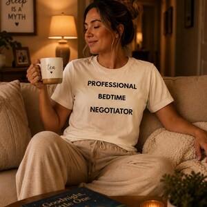 Professional Bedtime Negotiator Shirt | Funny Mom Shirt | Funny Dad Shirt | Parenting Humor Tee | Parent Life Gift | Bella+Canvas Unisex Tee