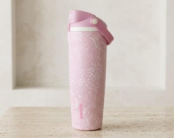 Owala Coastal Bohemian 32oz Insulated Stainless Steel Water Bottle, Pink Beach Nautical Tumbler