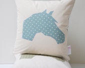 Horse Cushion - Geometric Applique Horse, Pony Cushion - Pony Lovers Cushion