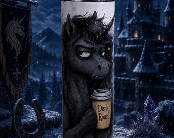 Dark Horse Fantasy Tumbler | Gothic Stainless Steel Travel Mug
