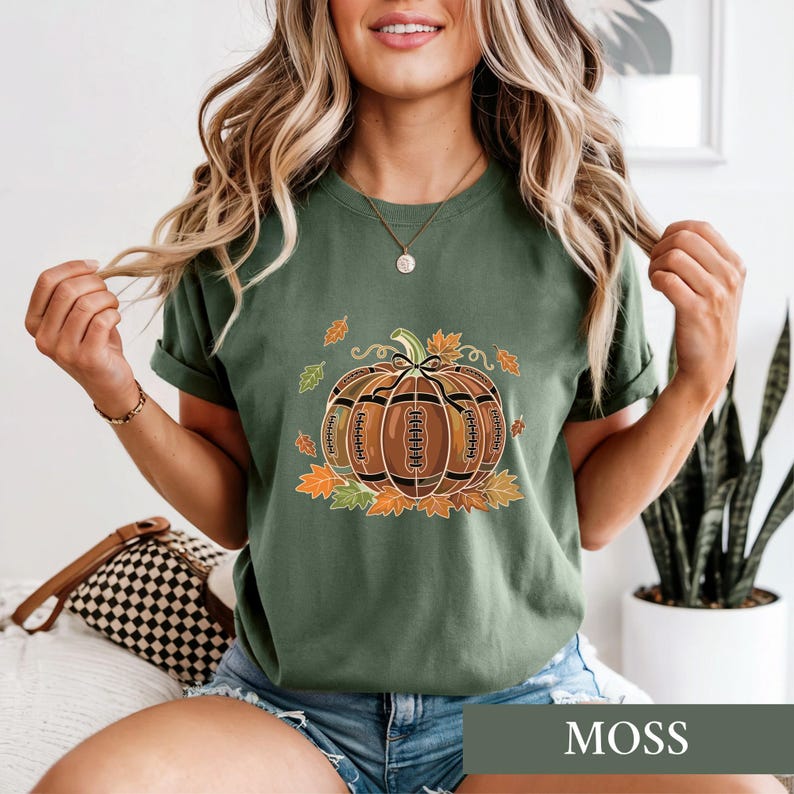 Football Pumpkin Sweatshirt, Fall Game Day Shirt, Cute Sports Fan Autumn Graphic Tee