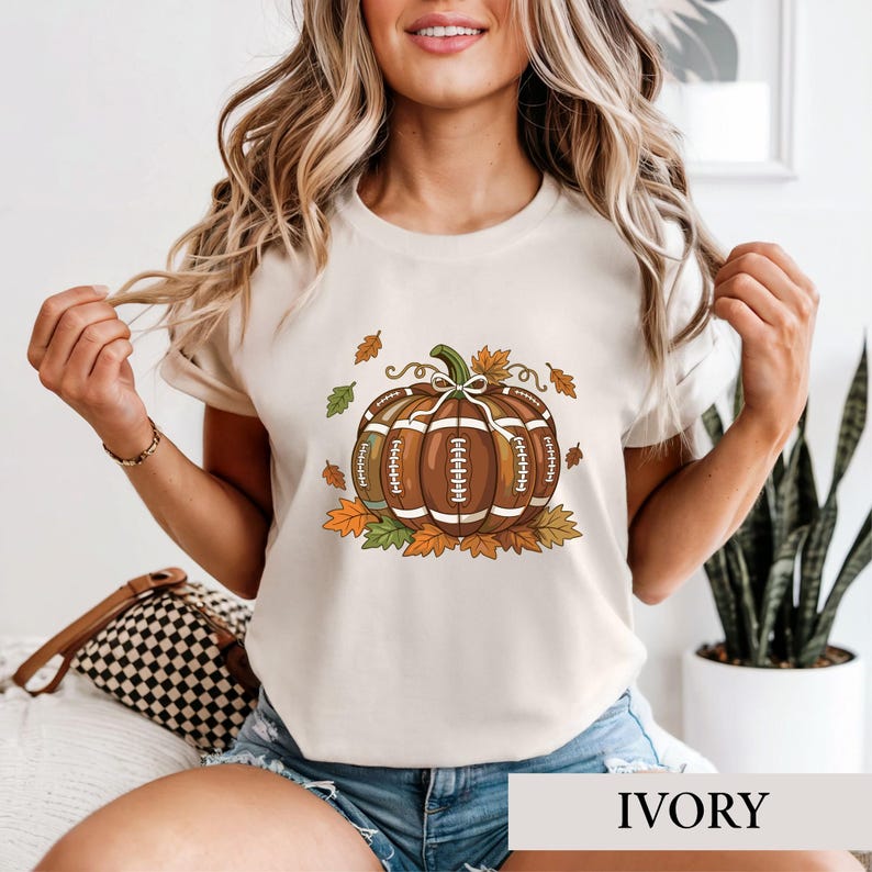 Football Pumpkin Sweatshirt, Fall Game Day Shirt, Cute Sports Fan Autumn Graphic Tee