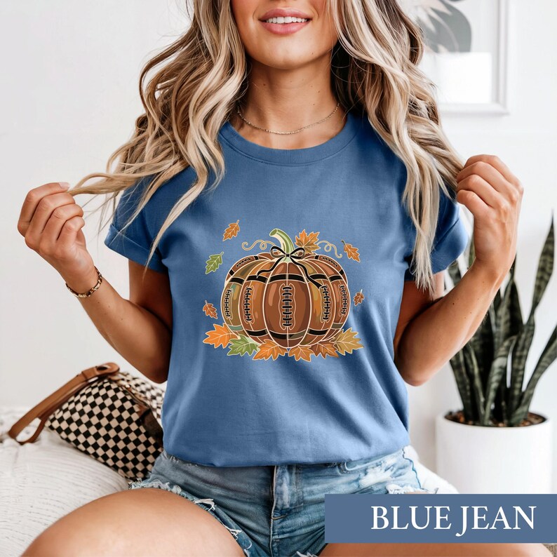Football Pumpkin Sweatshirt, Fall Game Day Shirt, Cute Sports Fan Autumn Graphic Tee