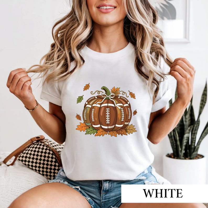 Football Pumpkin Sweatshirt, Fall Game Day Shirt, Cute Sports Fan Autumn Graphic Tee