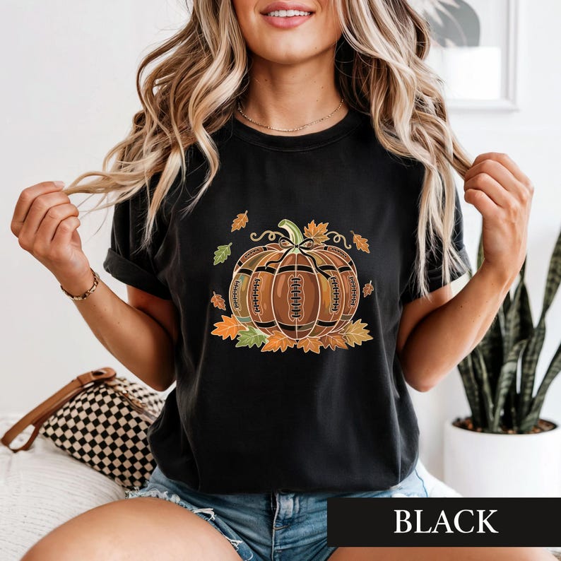 Football Pumpkin Sweatshirt, Fall Game Day Shirt, Cute Sports Fan Autumn Graphic Tee