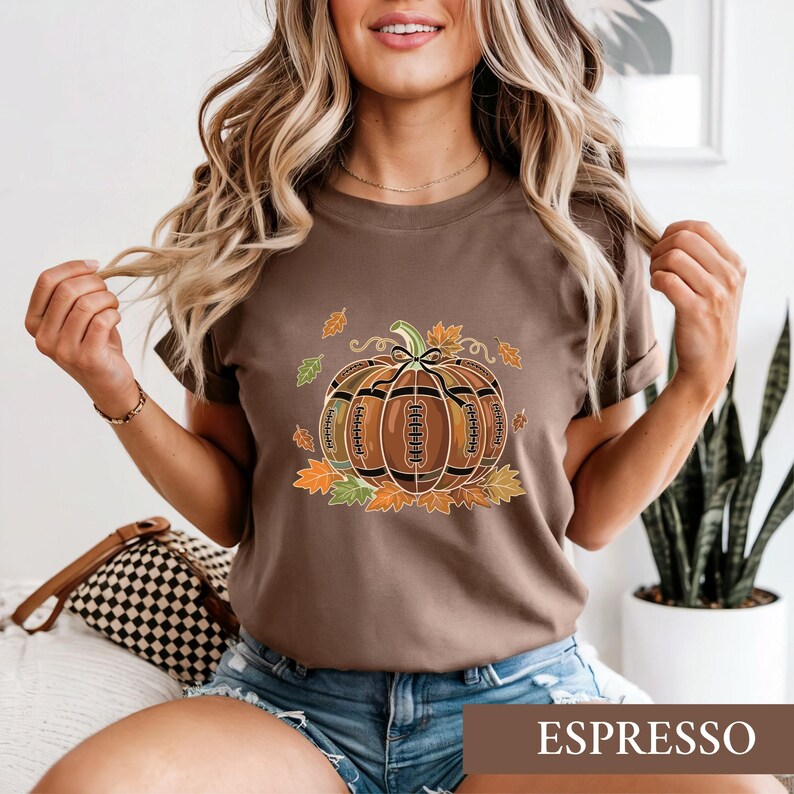 Football Pumpkin Sweatshirt, Fall Game Day Shirt, Cute Sports Fan Autumn Graphic Tee