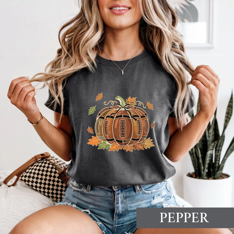 Football Pumpkin Sweatshirt, Fall Game Day Shirt, Cute Sports Fan Autumn Graphic Tee