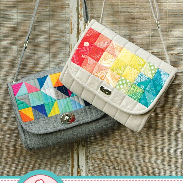 The Spring Sling PDF Sewing Pattern:  Sew a quilted cross-body bag with pockets and an adjustable strap.