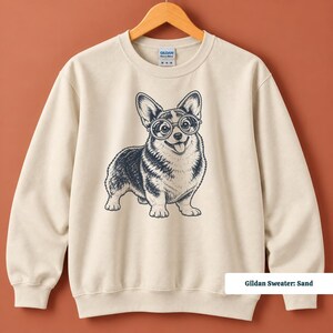 This corgi shirt and corgi merchandise design features an adorable corgi with glasses in a playful retro inspired graphic. A fun choice for corgi lovers who enjoy vintage corgi shirts, geeky corgi shirts, corgi nerd shirts, nerdy dog shirts, and quirky dog apparel.