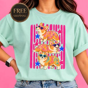 Corgi shirt with playful pink stripe design, funny corgi shirt for dog lovers, corgi sweatshirt, corgi gifts, corgi merchandise, retro corgi shirt, pink corgi shirt, corgi mom shirt, corgi tshirt, custom corgi shirt, corgi shirt men, 90s corgi tee, corgi lover gift